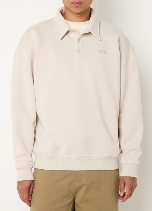 OLAF Signature sweater met polokraag en logoborduring
