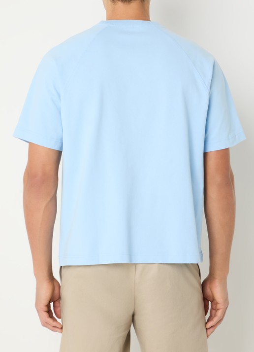 OLAF Signature T-shirt met logoborduring - achterkant lichtblauw