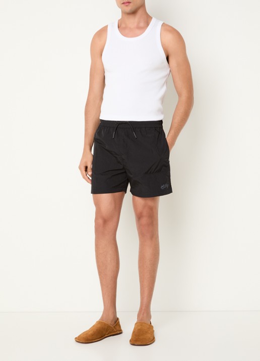 OLAF Signature zwemshorts met glanzende finish en ritszakken  - voorkant 4 zwart