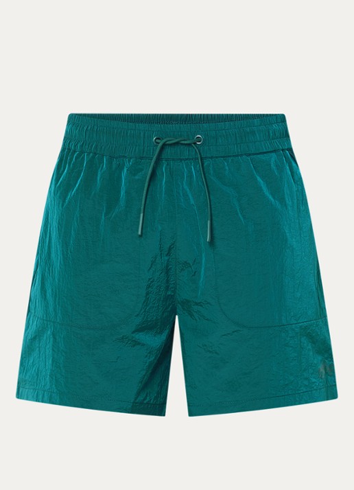 OLAF Signature zwemshorts met glanzende finish en ritszakken  - voorkant 2 zeegroen