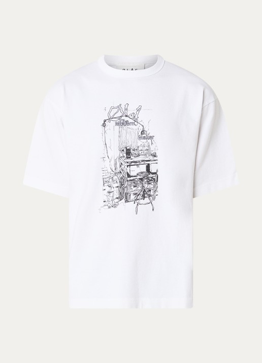 OLAF Sketched Atelier T-shirt met logoprint - voorkant 2 wit