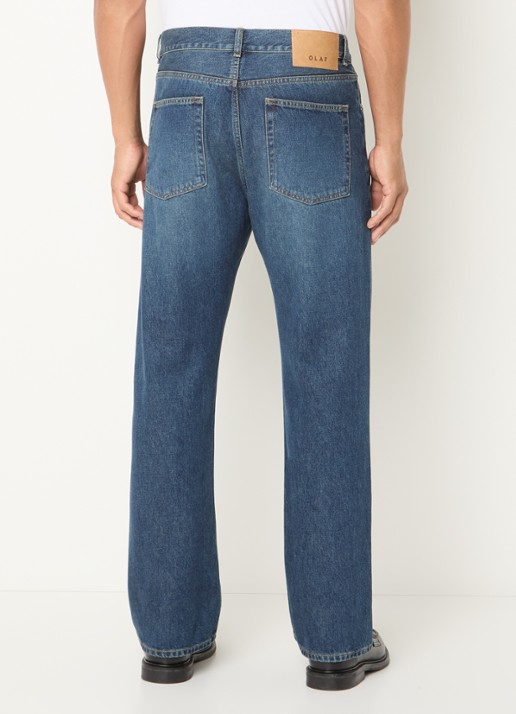 OLAF Straight fit jeans met medium wassing - achterkant 3 indigo