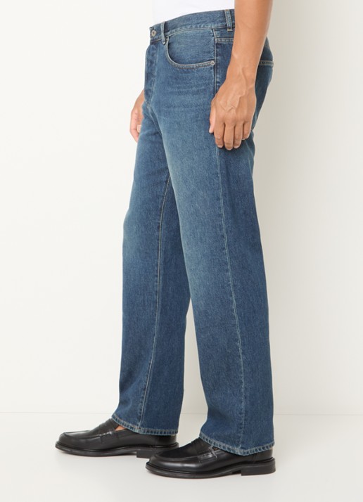 OLAF Straight fit jeans met medium wassing - detail 2 indigo