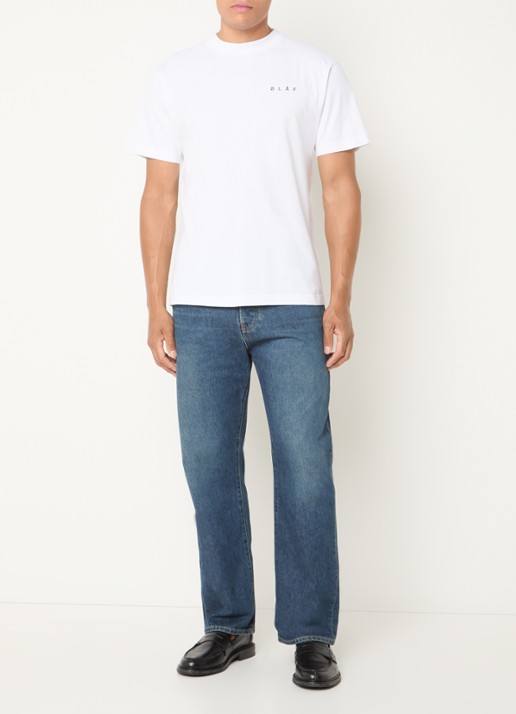 OLAF Straight fit jeans met medium wassing - voorkant 5 indigo
