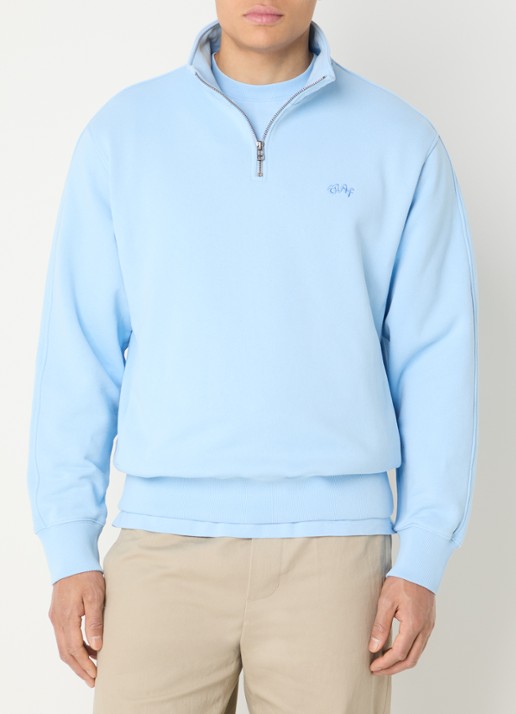 OLAF Sweater met halve rits en logo