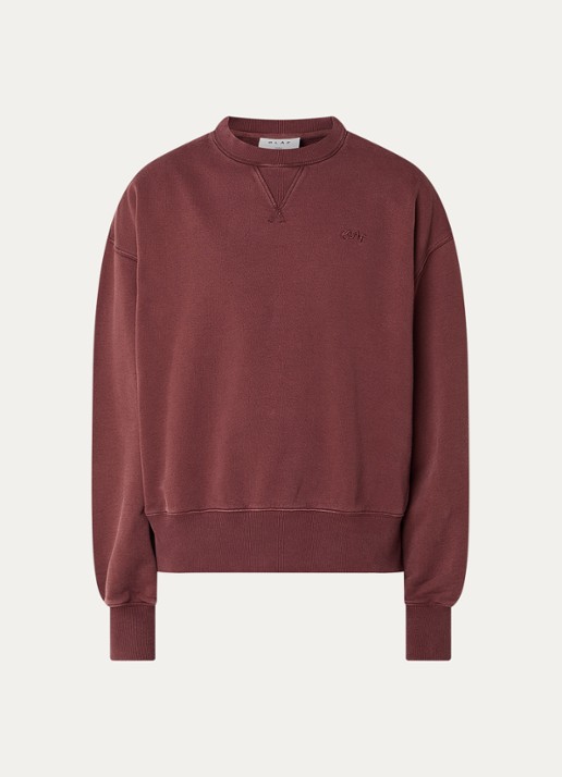 OLAF Sweater met logoborduring - voorkant steenrood