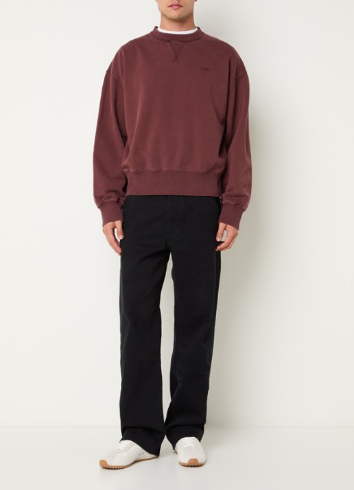 OLAF Sweater met logoborduring - voorkant 2 steenrood