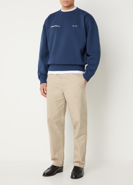 OLAF Sweater met logoborduring - voorkant 2 donkerblauw