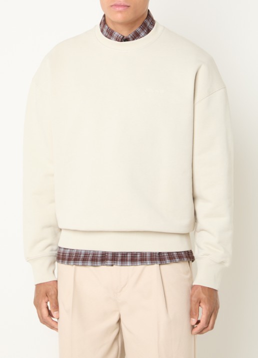 OLAF Sweater met logoborduring - detail 4 creme