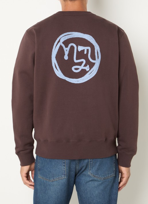 OLAF Sweater met logoprint - detail 4 bruin
