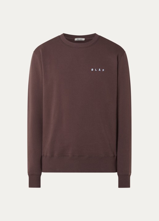 OLAF Sweater met logoprint - voorkant 2 bruin