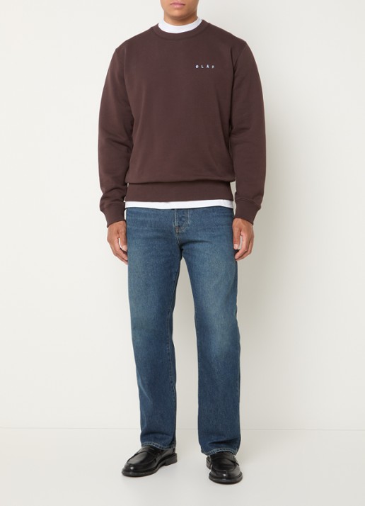 OLAF Sweater met logoprint - voorkant 3 bruin