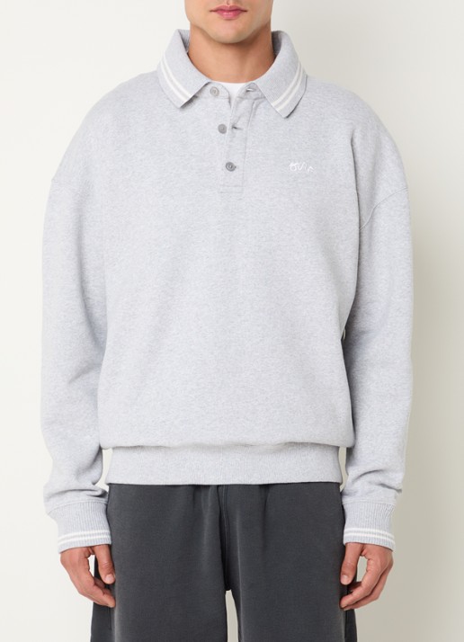 OLAF Sweater met polokraag en logoborduring