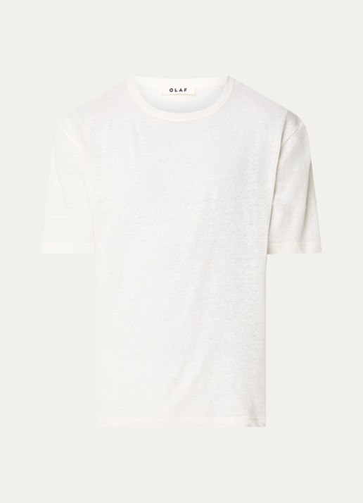 OLAF T-shirt in linnenblend - voorkant gebroken wit