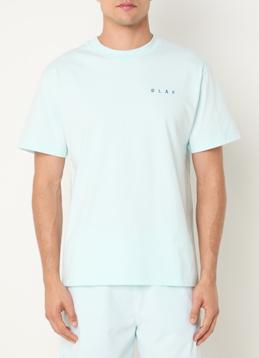 OLAF T-shirt met front- en backprint - achterkant mint