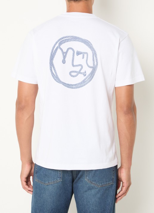 OLAF T-shirt met logo- en backprint - detail 4 wit
