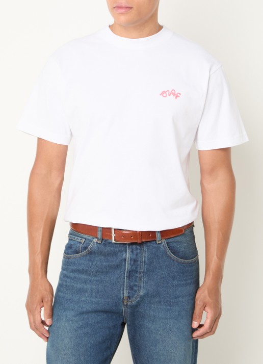 OLAF T-shirt met logo- en backprint - achterkant 2 wit