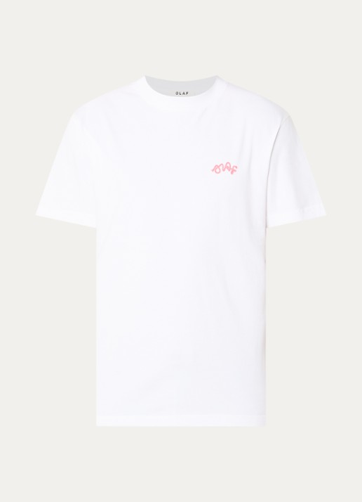 OLAF T-shirt met logo- en backprint - voorkant 3 wit