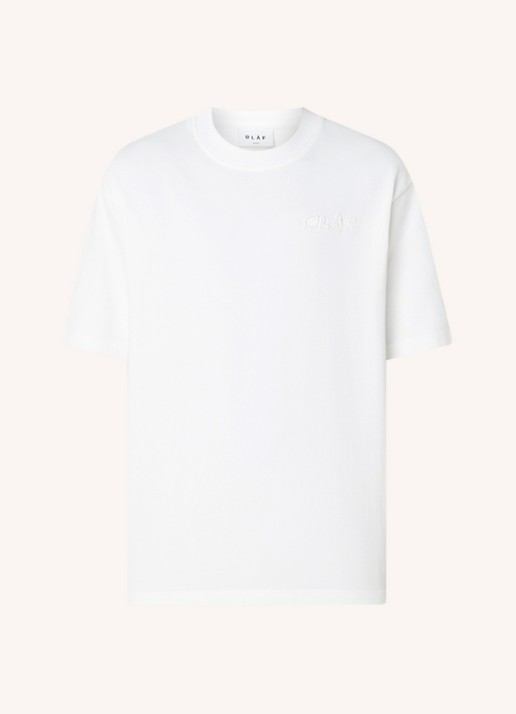 OLAF T-shirt met logoborduring - voorkant 3 wit