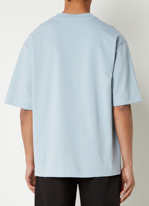 OLAF T-shirt met logoborduring - achterkant 3 blauwgrijs