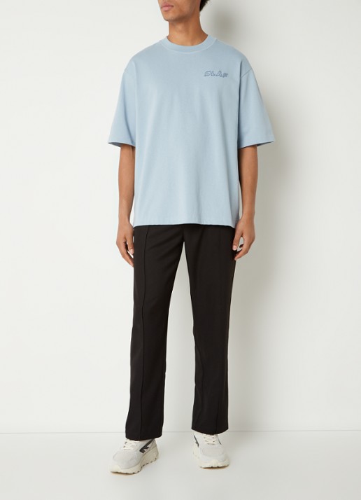 OLAF T-shirt met logoborduring - voorkant 2 blauwgrijs