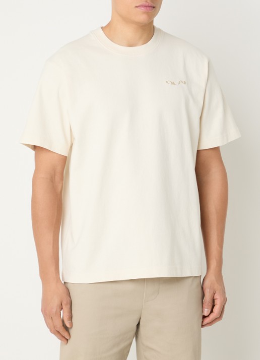 OLAF T-shirt met logoborduring - achterkant 4 creme