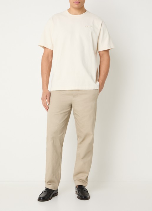 OLAF T-shirt met logoborduring - voorkant 2 creme