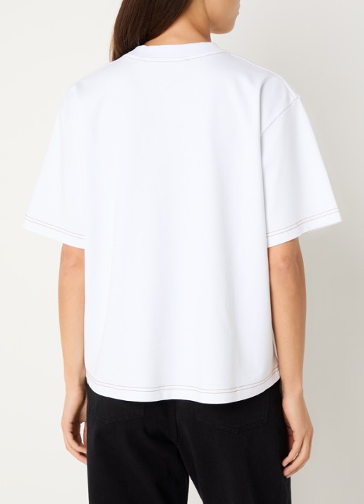 OLAF T-shirt met logoborduring - achterkant 4 wit