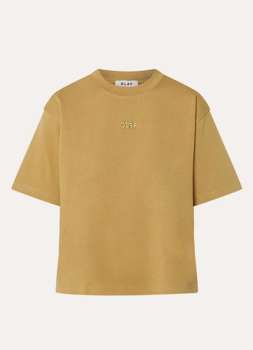 OLAF T-shirt met logoborduring - voorkant camel