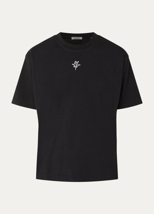 OLAF T-shirt met logoborduring - voorkant 3 zwart