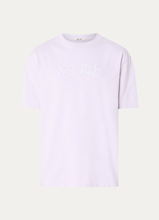OLAF T-shirt met logoprint - voorkant 2 paars
