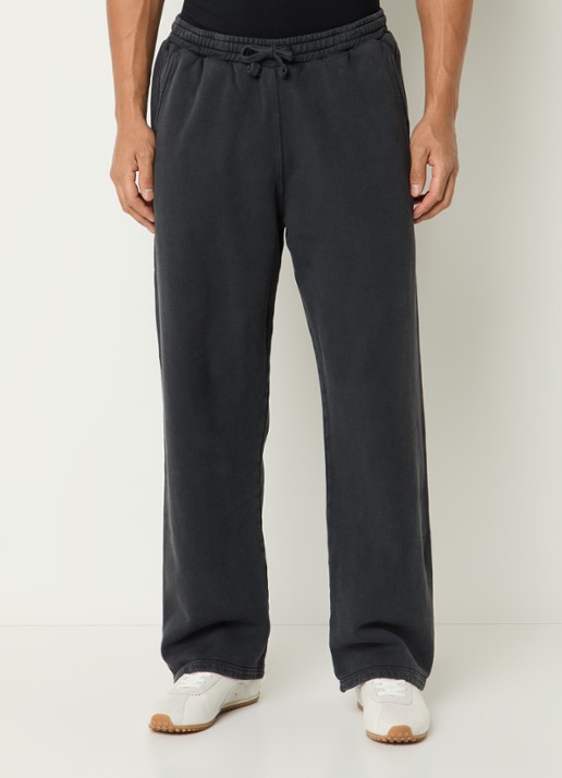 OLAF Washed straight fit joggingbroek met steekzakken