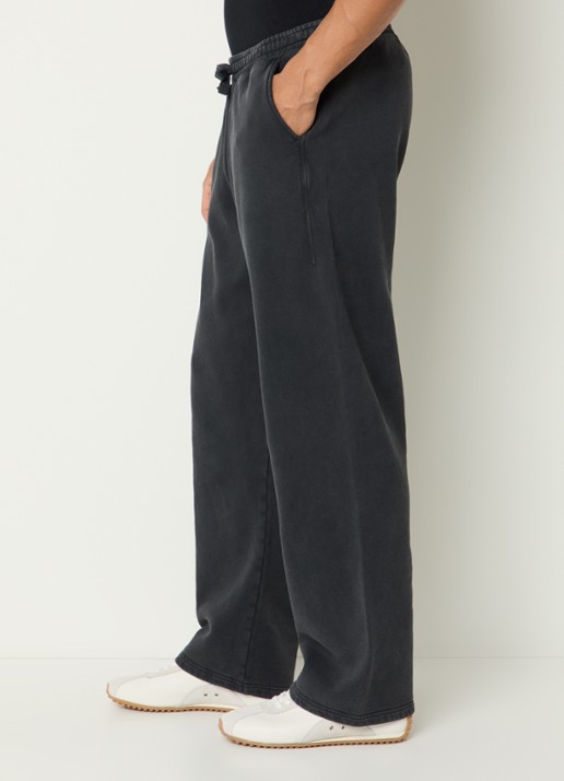 OLAF Washed straight fit joggingbroek met steekzakken - detail 5 antraciet