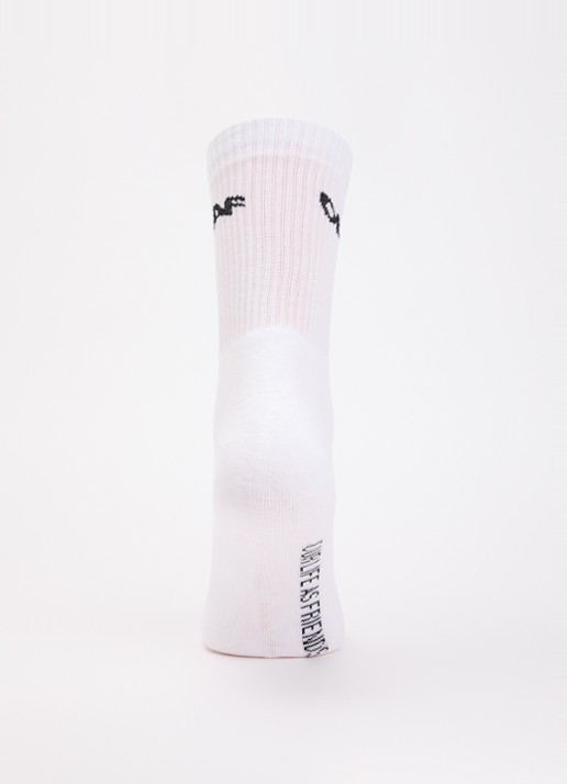 OLAF Wavy Drift sportsokken met logo - voorkant 2 wit