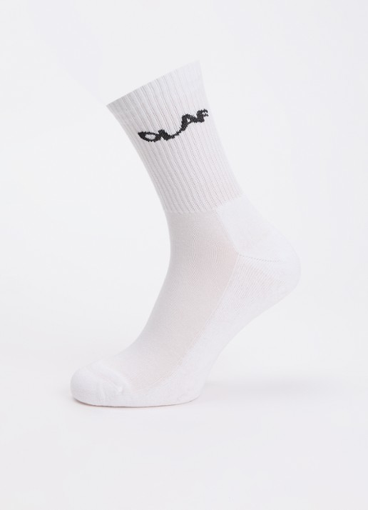 OLAF Wavy Drift sportsokken met logo - detail wit