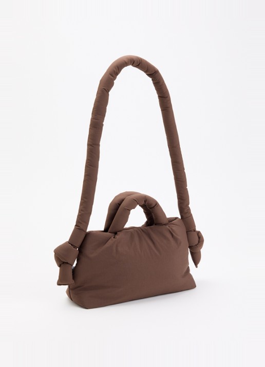 Ölend Mini Ona gewatteerde crossbodytas met afneembare schouderriem - achterkant chocoladebruin