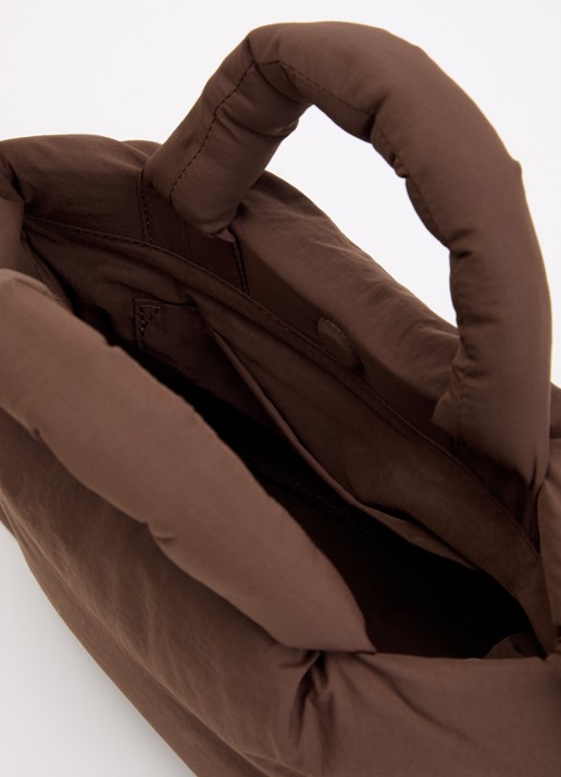 Ölend Mini Ona gewatteerde crossbodytas met afneembare schouderriem - detail 2 chocoladebruin