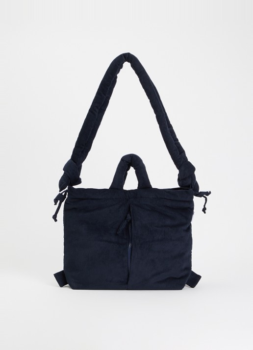 Ölend Ona gewatteerde crossbodytas van corduroy - voorkant donkerblauw
