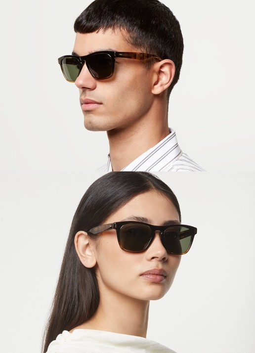 Oliver Peoples R-3 zonnebril gepolariseerd OV5555SU - voorkant 2 donkerbruin