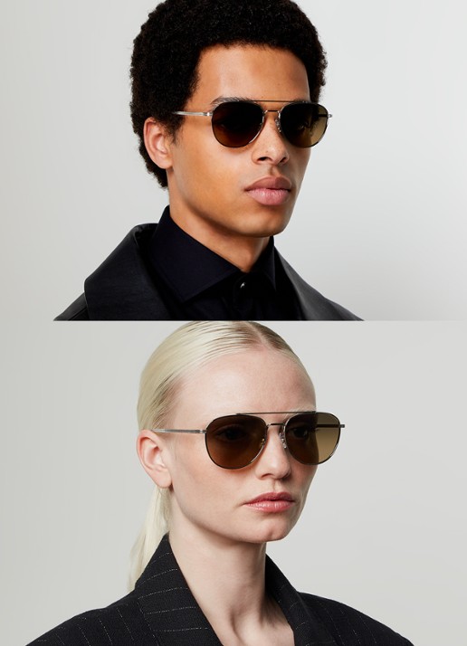 Oliver Peoples Rivetti zonnebril gepolariseerd OV1335ST - voorkant 2 zilver