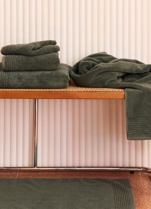 Olivier Desforges ALIZEE   Azur     Guest towel - detail olijfgroen