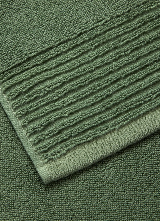 Olivier Desforges Alizee badhanddoek  - 450 gr/m² - 100 x 50 cm - voorkant 3 olijfgroen