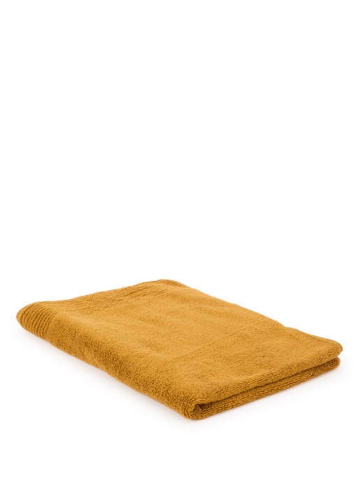 Olivier Desforges Alizee badlaken van katoen 450 gr/m2 - 70 x 140 cm - voorkant 2 mosterd