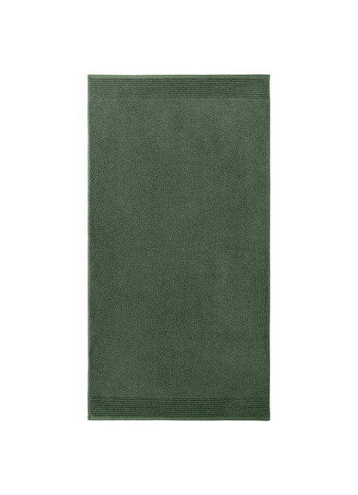 Olivier Desforges Alizee badlaken van katoen 450 gr/m2 - 70 x 140 cm - voorkant olijfgroen