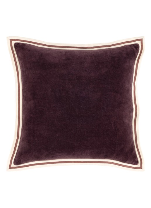 Olivier Desforges Galons sierkussenhoes 45 x 45 cm - voorkant donkerbruin