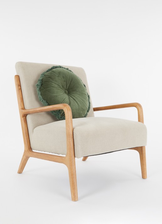Olivier Desforges Romulus sierkussen Ø45 cm - voorkant 4 groen