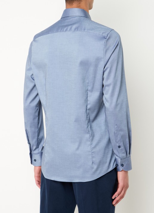 Olymp Level 5 body fit strijkvrij overhemd - achterkant 5 donkerblauw