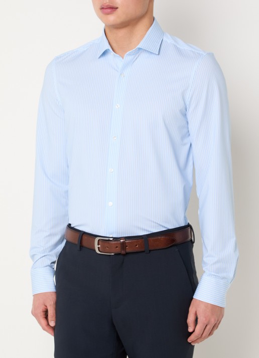 Olymp Level 5 slim fit overhemd van jersey met streepprint