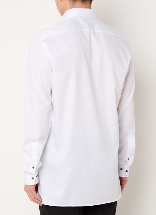 Olymp Luxor regular fit overhemd met microdessin - achterkant 5 wit