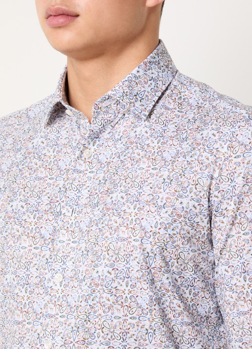 Olymp Luxor regular fit overhemd met stretch - detail 5 lichtblauw